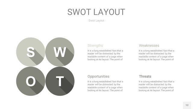 灰色SWOT图表PPT12