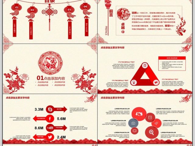 2018狗年剪纸年终总结PPT 2018狗年剪纸年终总结PPT