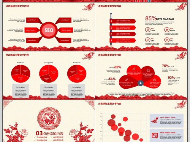 2018狗年剪纸年终总结PPT