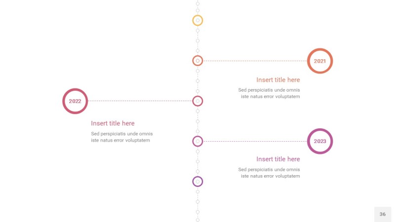 紫黄色时间轴PPT信息图36