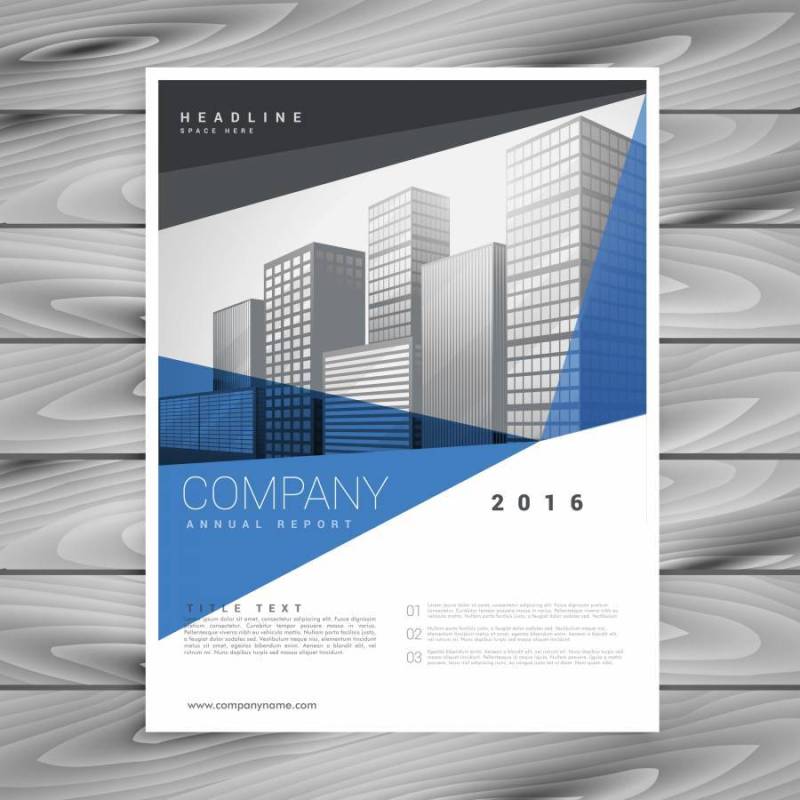 企业蓝色业务年度报告传单设计传单prese