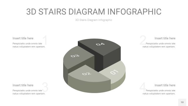 灰色3D阶梯PPT图表10