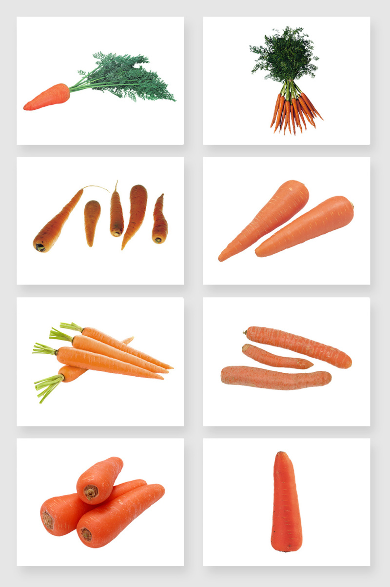 绿色纯天然味美胡萝卜免抠图设计素材