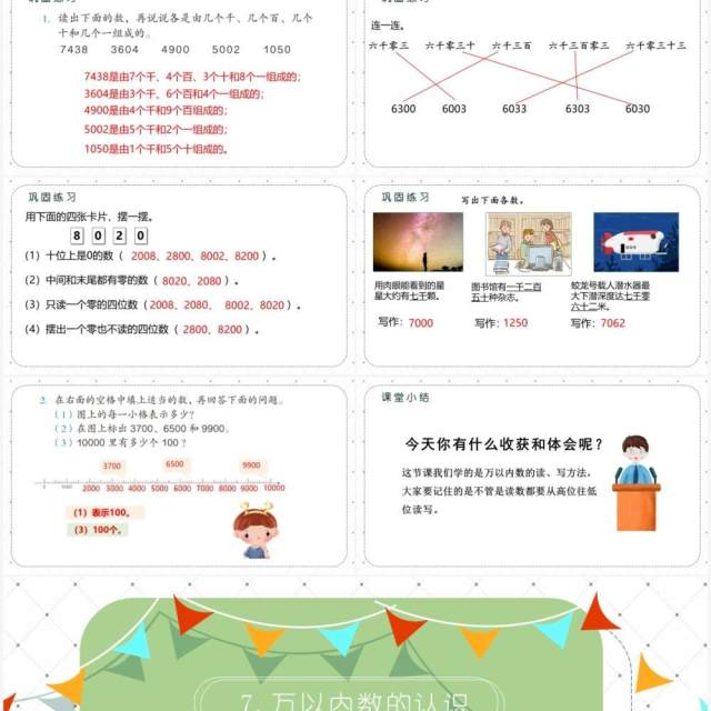 部编版二年级数学下册10000以内数的读写法课件PPT模板