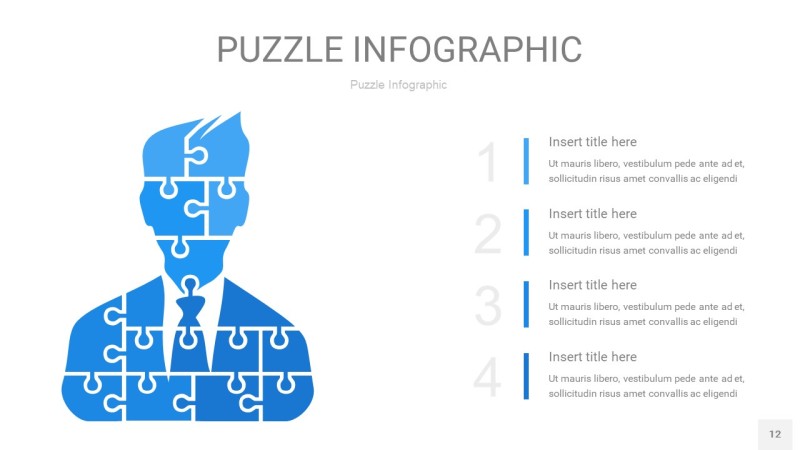 天蓝色拼图PPT图表12