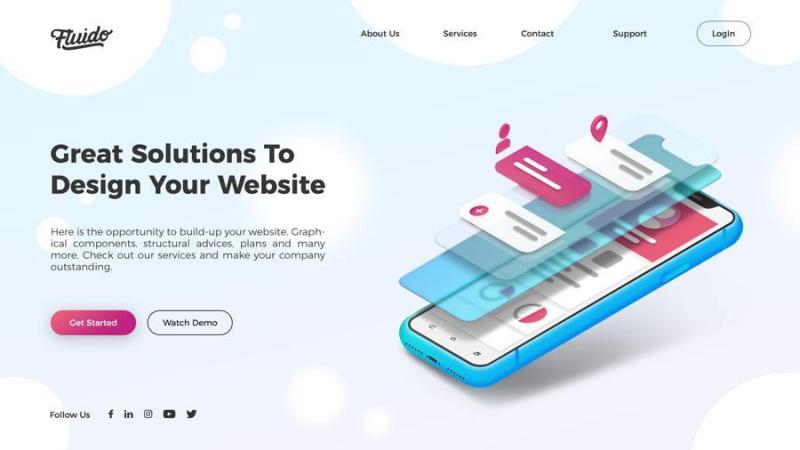 12款精美2.5D插画商务互联网金融科技网页登陆页PSD素材源文件下载