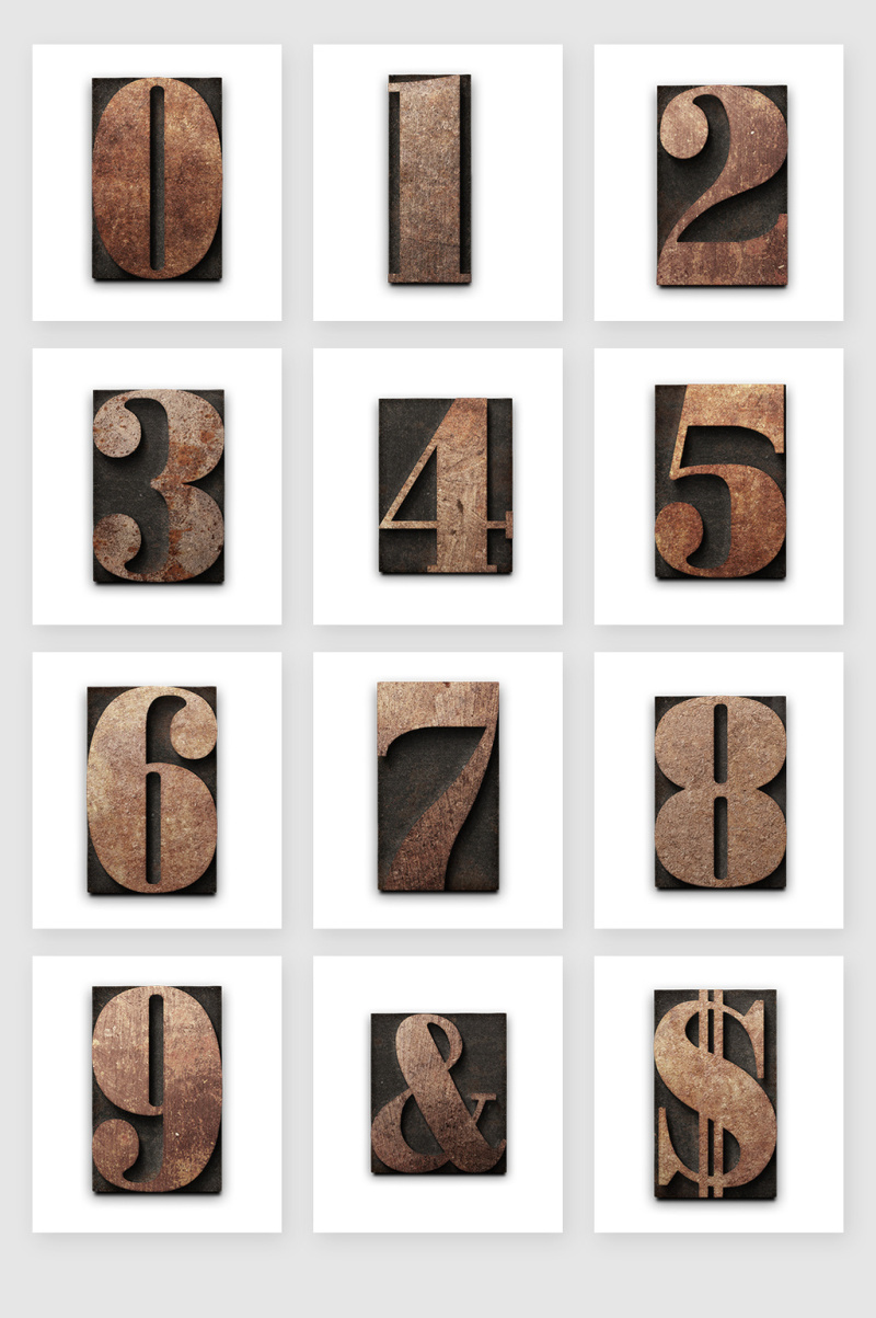 高清免抠打印锈迹金属特效字字母数