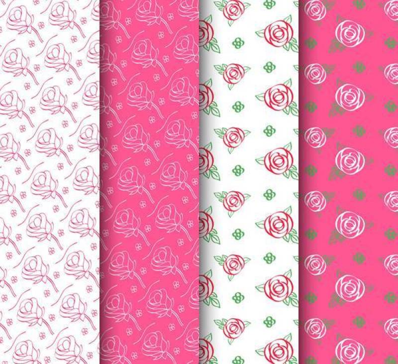 玫瑰花朵无缝背景