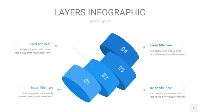 蓝色3D分层PPT信息图7