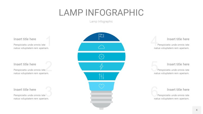 宝石蓝创意灯PPT信息图4