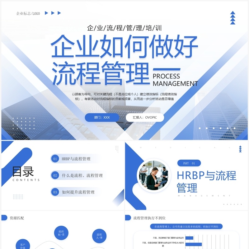 蓝色商务风企业如何做好流程管理PPT模板