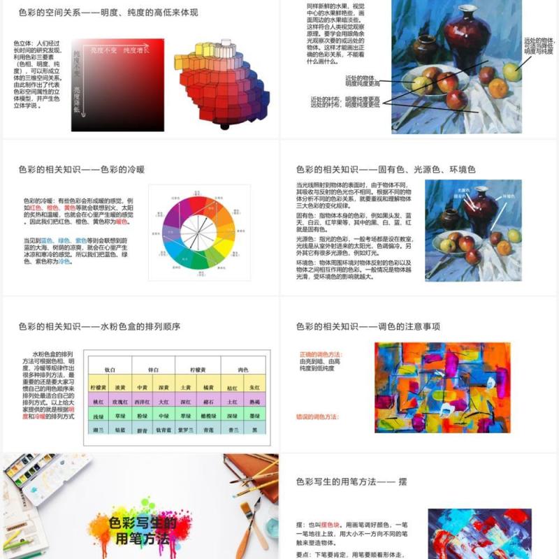美术入门水彩基础演示PPT模板