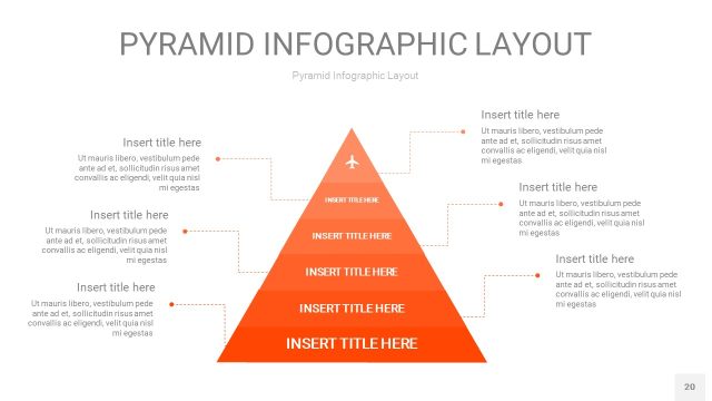 橘红色3D金字塔PPT信息图表20
