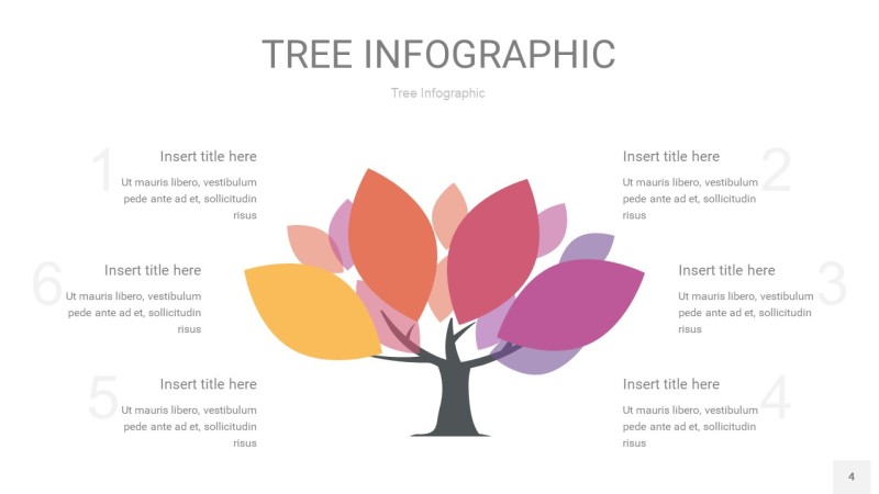 紫红色树状图PPT图表4
