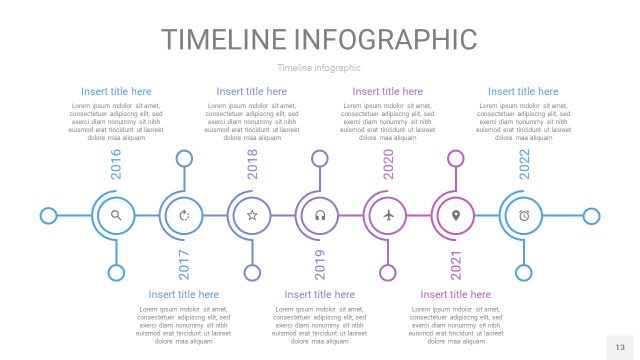 紫蓝色时间轴PPT信息图13