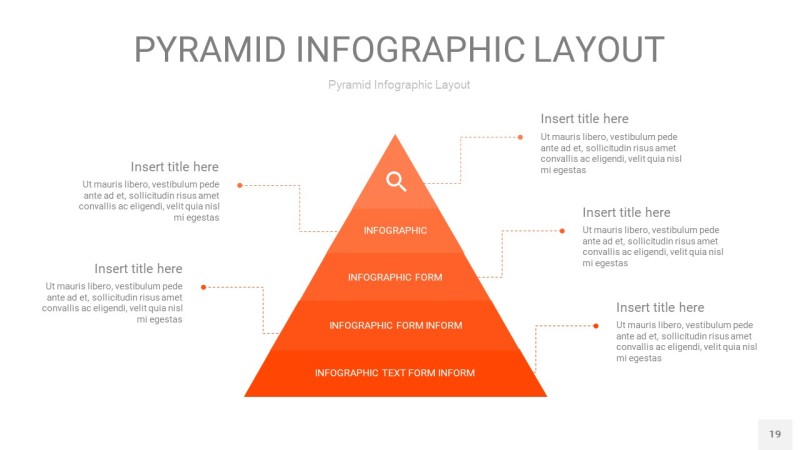 橘红色3D金字塔PPT信息图表19