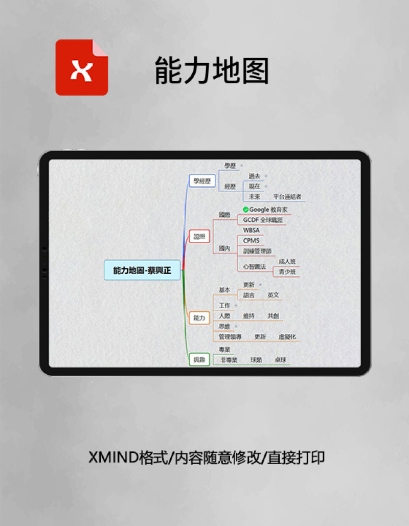 思维导图能力地图XMind模板
