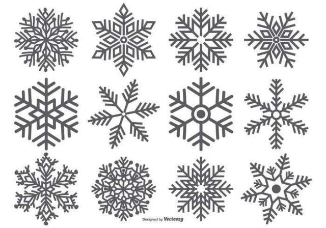 雪花矢量形状集合