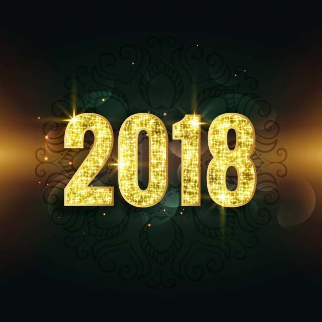 令人敬畏的2018年文本在闪光和闪闪发光的风格背景 令人敬畏的2018年文本在闪光和闪闪发光的风格背景