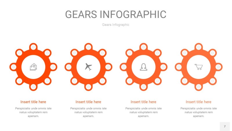 橙色齿轮PPT信息图7