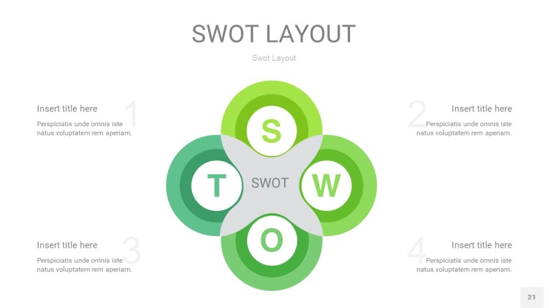 绿色SWOT图表PPT21