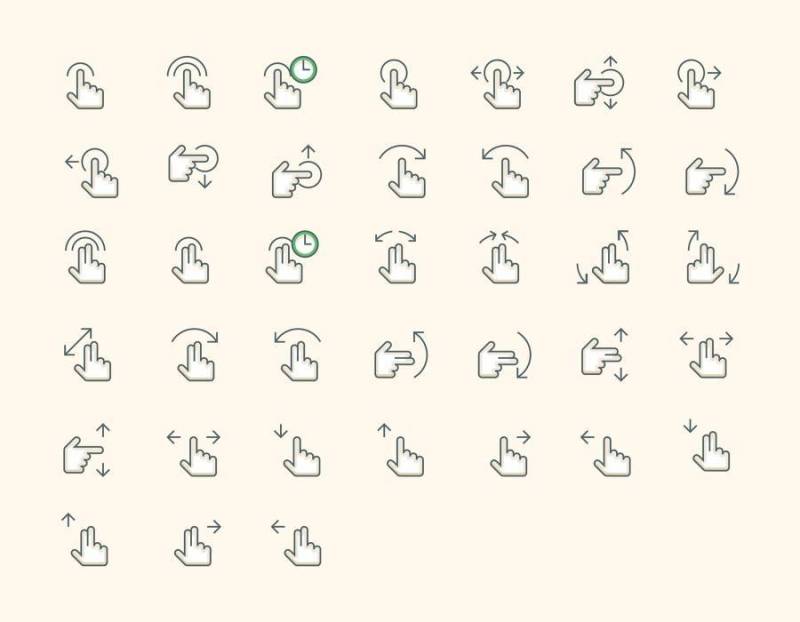 38 Gesture Icons