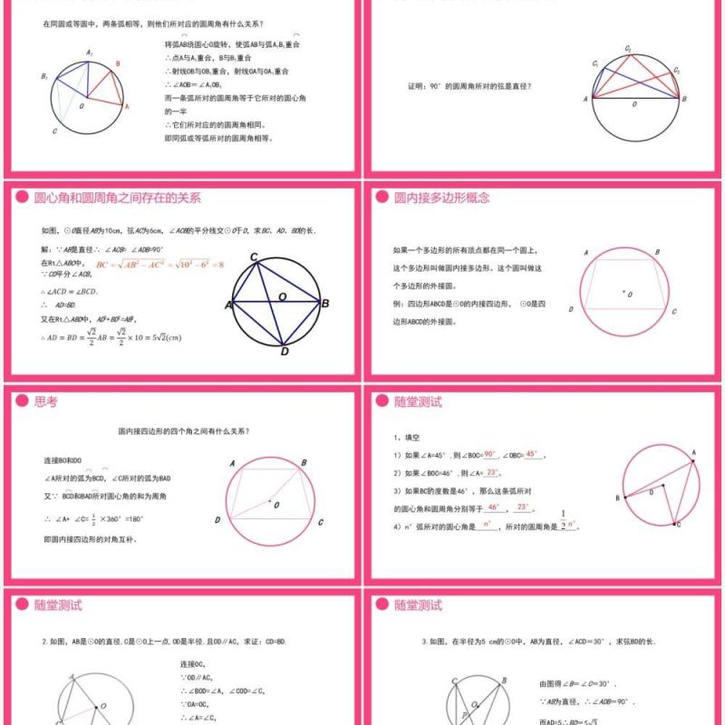 部编版九年级数学上册第四单元圆的有关性质圆周角课件PPT模板
