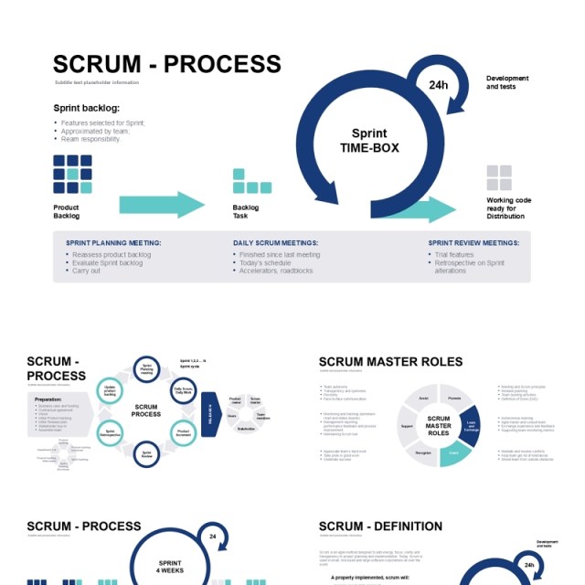 敏捷项目管理信息图PPT模板素材Scrum_16-9_PPT