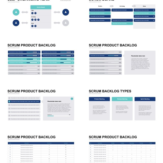 敏捷项目管理信息图PPT模板素材Scrum_16-9_PPT