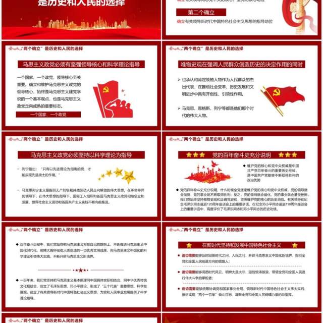 深刻理解两个确立的决定性意义PPT动态模板 深刻理解两个确立的决定性意义PPT动态模板