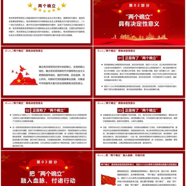 深刻理解两个确立的决定性意义PPT动态模板 深刻理解两个确立的决定性意义PPT动态模板