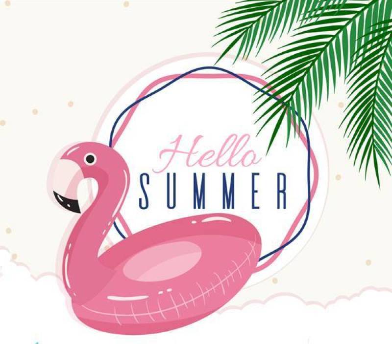 粉色火烈鸟游泳圈