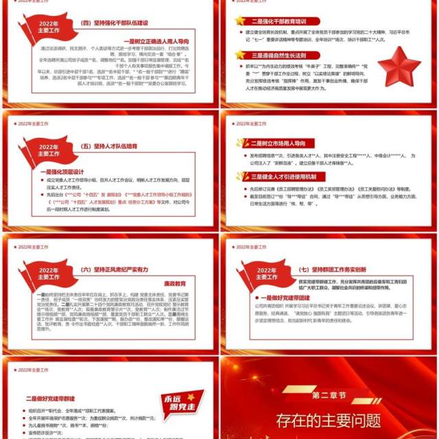 红色国企2022年基层党建工作总结PPT模板 红色国企2022年基层党建工作总结PPT模板