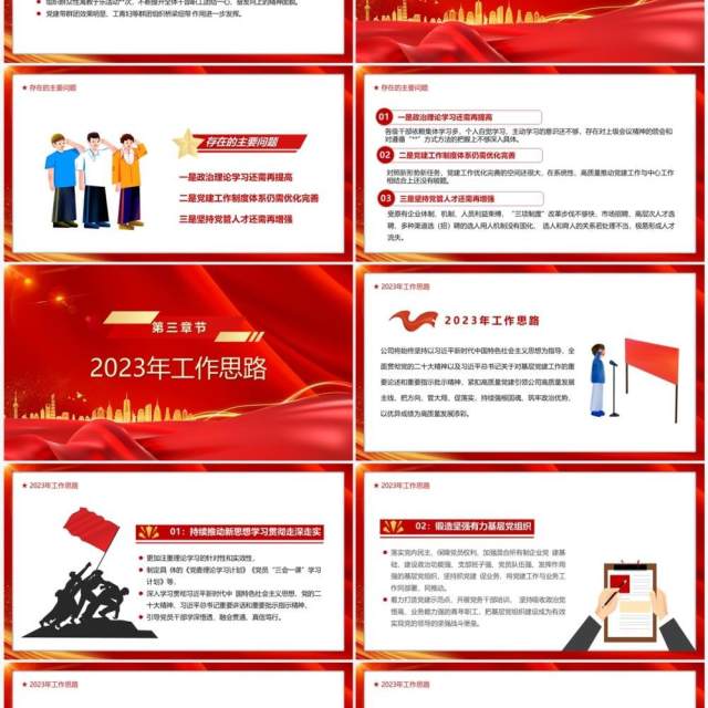 红色国企2022年基层党建工作总结PPT模板 红色国企2022年基层党建工作总结PPT模板