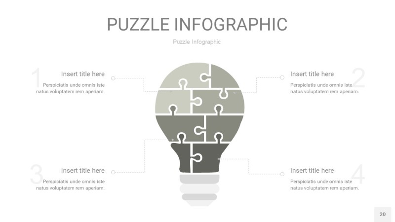 灰色拼图PPT图表20