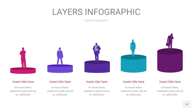 紫蓝色3D分层PPT信息图52