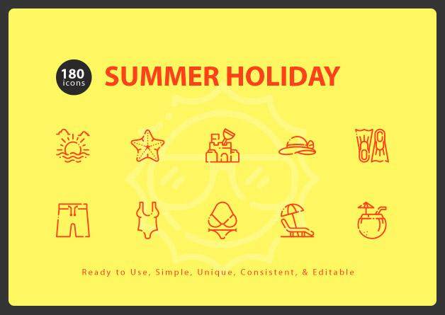 暑假小图标元素Summer Holiday 暑假小图标元素Summer Holiday