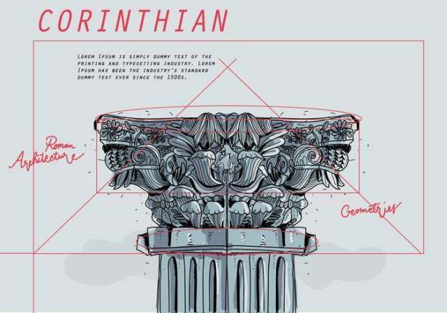 哥林斯人建筑蓝图剪影传染媒介