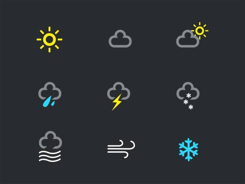 Weather Icons Dark