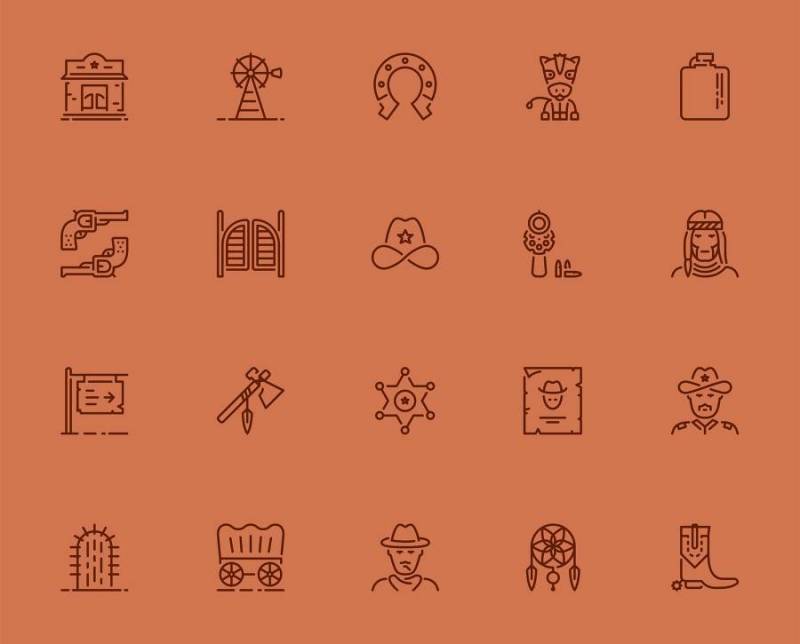 20 枚狂野西部图标