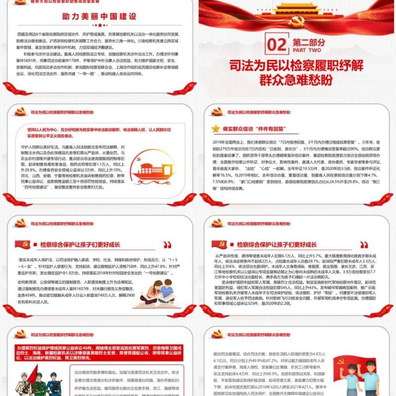 红色简约最高人民检察院工作汇报PPT模板