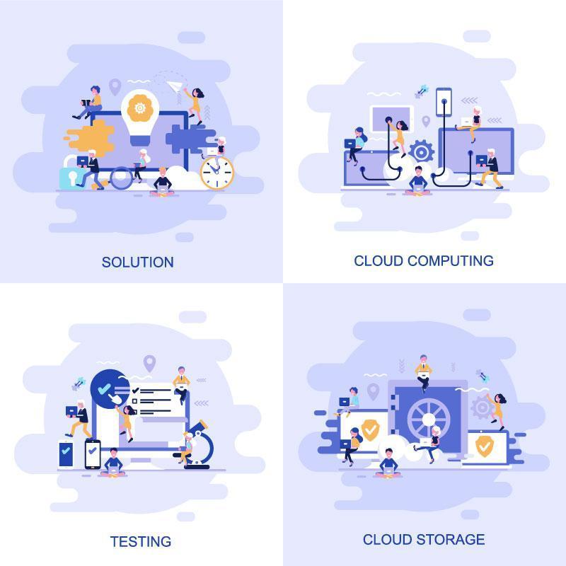 40个有趣的扁平化平面概念插画矢量素材