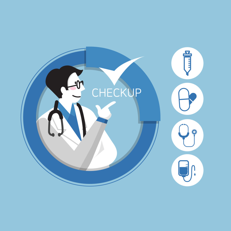 医生护士护理医疗场景卡通人物插画海报AI矢量素材模板3