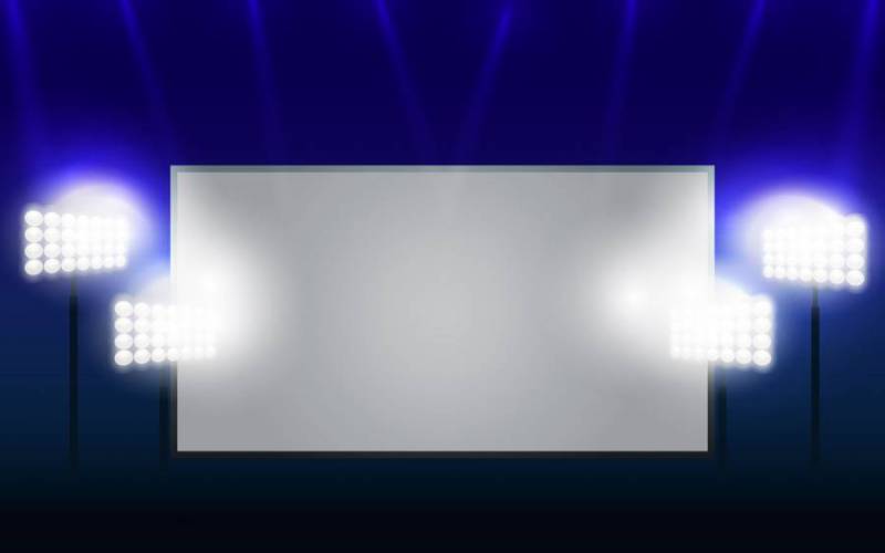Jumbotron和泛光灯空白屏幕副本空间