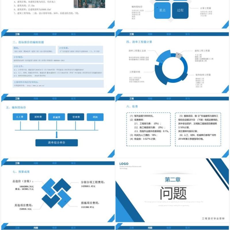 蓝色仓库工程预算书编制PPT模板