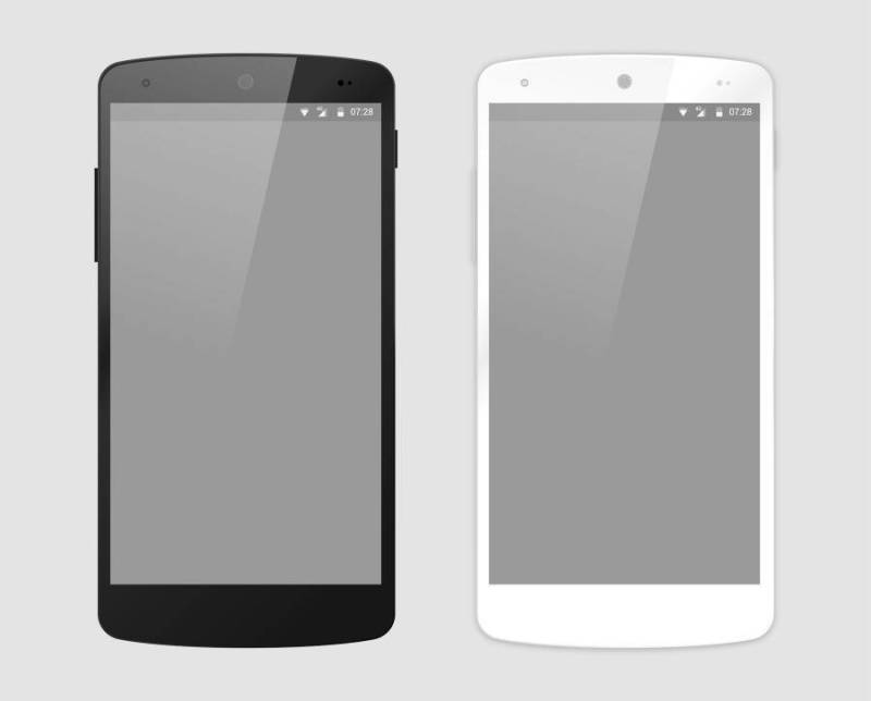 Nexus 5 Black & White Mockup