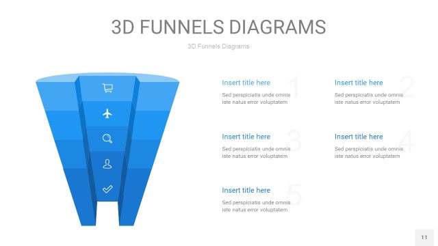 浅天蓝色3D漏斗PPT信息图表11