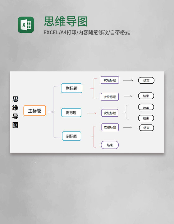 实用思维导图表格excel模板