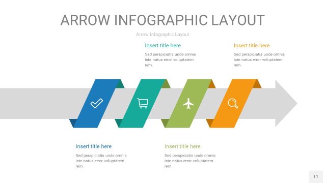 黄蓝绿箭头PPT信息图表11
