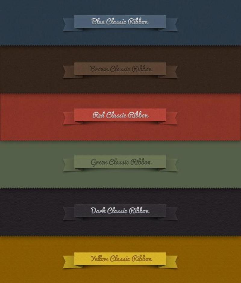 经典丝带psd分层素材